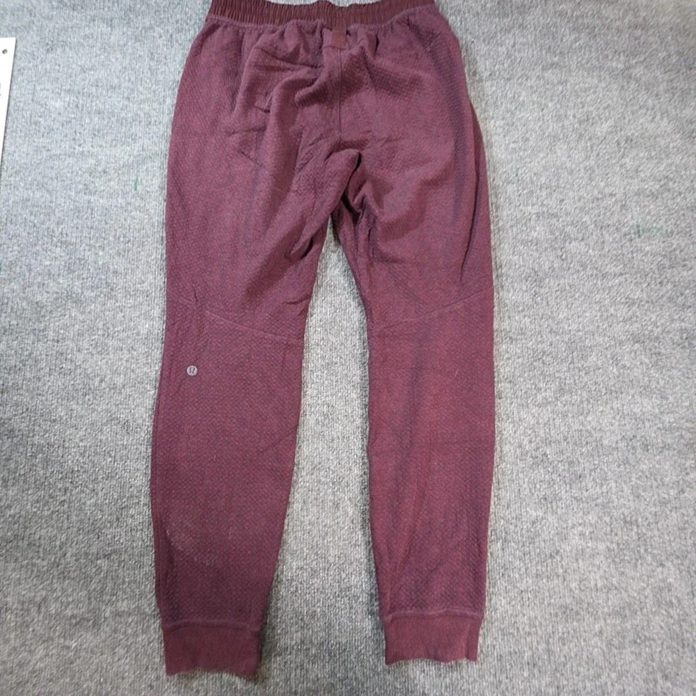 Lululemon Jogger Sweatpants Womens Small Purple Waffle Fleece Elastic Waist
